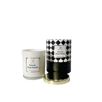Bougies personnalisées en cire de soja de luxe dans des pots en verre de 7, 8, 10, 12 oz, ensemble de bougies parfumées à 3 mèches avec couvercle en métal et emballage en boîtes cylindriques