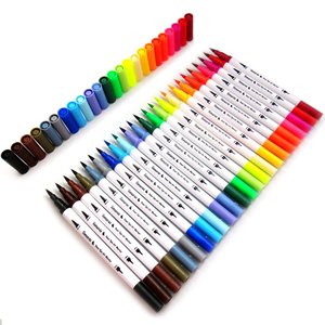 Super Brand 120 colores Fineliners Art Markers Dual Tip Brush Pen para adultos y niños para venta al por mayor - Product Image 4