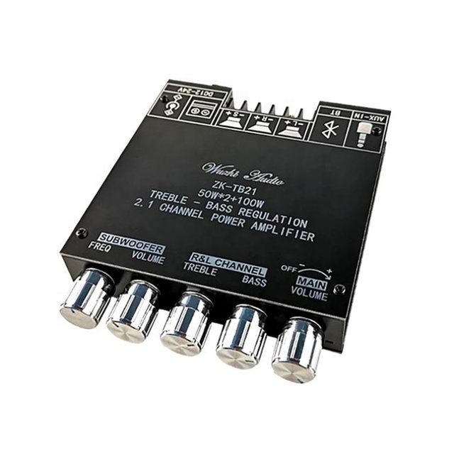 SeekEC 2*50W+100W TPA3116D2 Power Subwoofer Amplifier Board  2.1 Channel Class D TPA3116 Audio Stereo Equalizer Amp