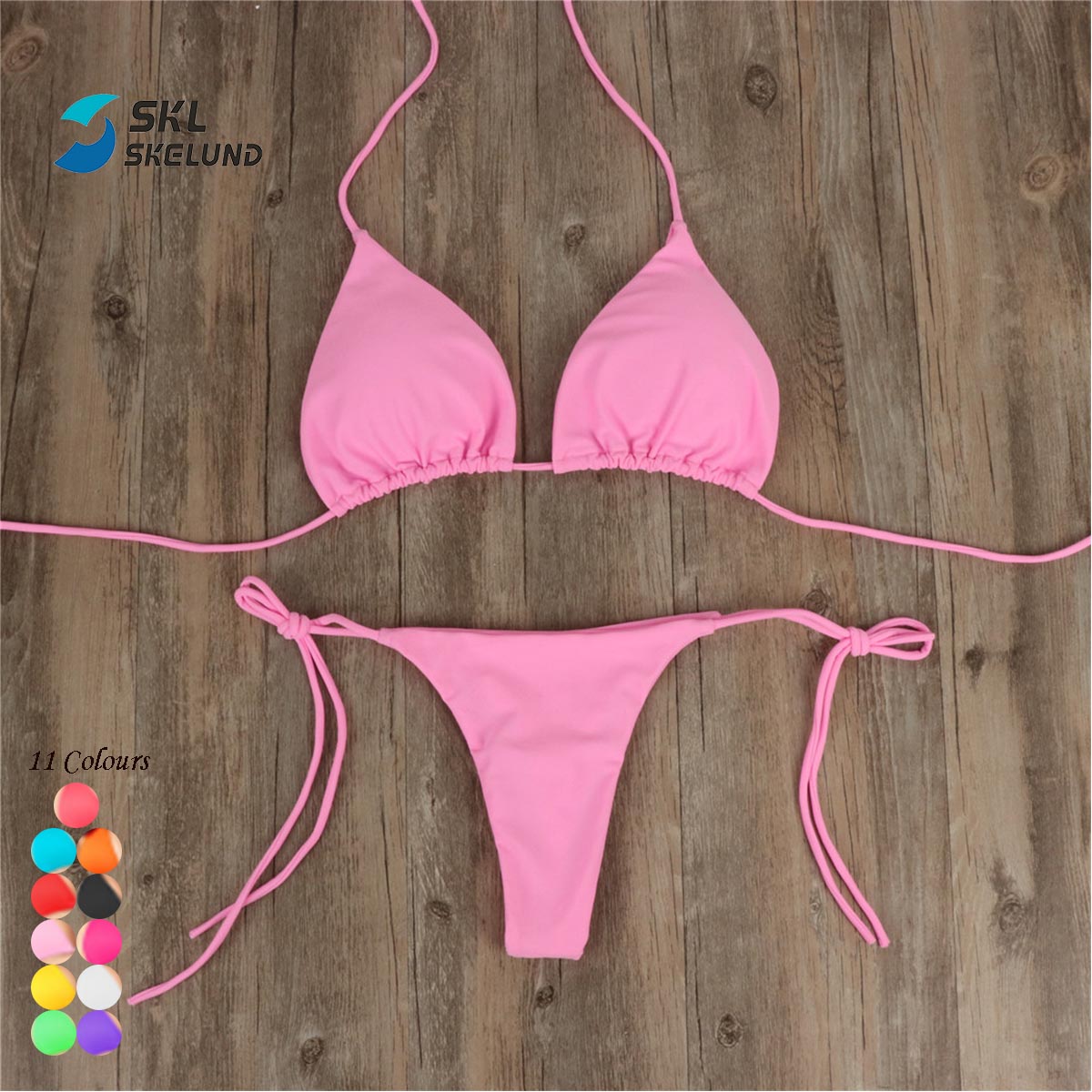 Wholesale Low Moq Custom Logo Swimwear Super Sexy Micro Thong Bikini Womens String Bandage Swimwear Bikini