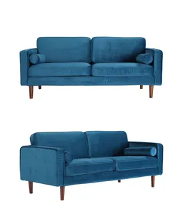 Modern Design Chesterfield Sectional Sofa for Home Hotel Gym-New Blue Green Fabric Three Seat Set Outdoor Living Room Furniture