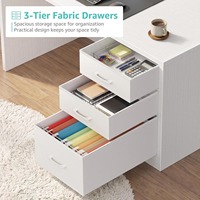 Bureau d'ordinateur moderne en bois blanc avec huche et 3 tiroirs pour chambre et bureau à domicile, certifié BSCI