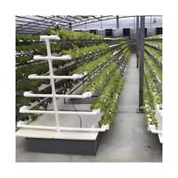 Système hydroponique avec kits de 72 trous Tuyau vertical en PVC pour légumes et plantes Pompe à eau 12V Ventilation du moteur