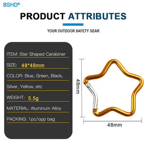 Venta directa de fábrica en stock Mosquetón de estrella de cinco puntas Hebilla de mochila para bolsos Broche de juguetes Mosquetón en forma de estrella al por mayor - Product Image 3