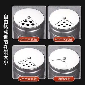 Stainless Steel Seasoning Jar With Hole Cover For Barbecue Kitchen And Commercial Use Food Grade Solid Condiment <b>Container</b> - Product Image 5