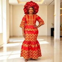 Robe longue traditionnelle africaine pour femmes, Ankara Dashiki Bazin, robe de soirée pour anniversaire, grande taille, Boubou