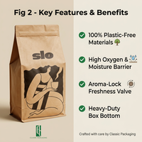 Sacs à café personnalisés en papier kraft biodégradable avec valve et fermeture éclair, fond plat, Bolsas Para Café 250g 500g 1kg, emballage pour café