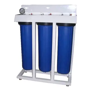 Sistema de filtro de agua azul grande con soporte de 3 etapas, filtro jumbo de 20 pulgadas