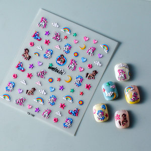 Pegatinas de Uñas con Diseño de Unicornio en 5D, Autoadhesivas, Material PET, 100 Piezas MOQ - Product Image 4