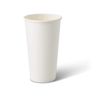 Gobelets en papier recyclables 20 oz 500 ml Ø 90 mm blancs à paroi simple grande capacité pour jus de fruits - Product Image 4