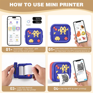 Yuniq per bambini X3 Mini stampante tascabile istantanea blocco cartoni animati interfaccia Wireless portatile portatile stampante senza inchiostro per bambini giocattoli - Product Image 5