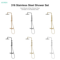 Système de douche thermostatique moderne en acier inoxydable 316 sans plomb, montage mural apparent, mitigeur de baignoire, vente directe usine pour hôtels