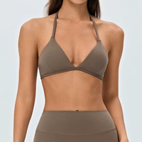Soutien-gorge de sport à col halter, dos réglable, rembourrage amovible, respirant, séchage rapide, idéal pour le yoga, la danse et la gym