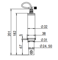 Sonde numérique de qualité de l'eau industrielle 2-en-1 pH/ORP Modbus RTU RS485, étanche IP68, pour surveillance en ligne des eaux usées YG-DX/01