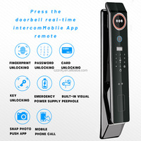 Serrures de porte intelligentes de luxe à reconnaissance faciale 3D, avec contrôle par application, empreinte digitale, mot de passe, carte Wi-Fi, pour portes en bois