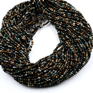 Perles Rondelles Facettées en Chrysocolle Naturelle de 2,25 mm, Fil de 13 Pouces, Pierre Premium pour la Fabrication de Bijoux, Prix Abordable - Product Image 1