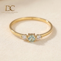 Bague de fiançailles en or jaune massif 14 carats certifiée IGI avec diamant de laboratoire et Yag Paraiba Blue, bijoux fins pour femmes, vente en gros