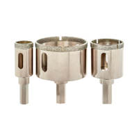 Forets diamantés Funlin FLE09901, longueur totale 65 mm, tailles personnalisées, tige hexagonale/ronde pour le perçage