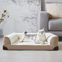 Vente en gros de coussin de lit chaud en peluche douce pour animaux de compagnie canapé pour animaux de compagnie lit pour chat et chien