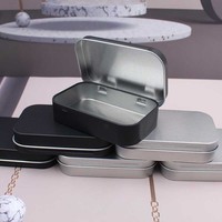 Boîte de rangement en métal pour masque oculaire en silicone avec logo personnalisé, boîte de rangement en métal pour masque de sommeil en tissu