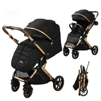 Poussette bébé pliable Kidilo 6600F, cadre en alliage d'aluminium léger, roues 3D en PU, poignée réglable, capacité 20 kg