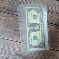 Personnalisé Flexible Durable Fermeture À Glissière Libre Durable Givré Transparent Feuilles Mobiles Pochette D'économie Mensuelle A7 A6 PVC Cash Envelope Money Sleeve