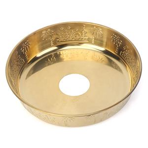 Plateau égyptien pour narguilé Shisha Plat profond Plateau à <span class=keywords><strong>charbon</strong></span> Shisha Or Plateau pour narguilé Shisha Assiette - Product Image 1