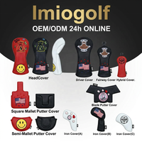 Housse de protection multi-styles pour clubs de golf en PU néoprène, motif animal personnalisé, pour driver, fairway, hybride, putter