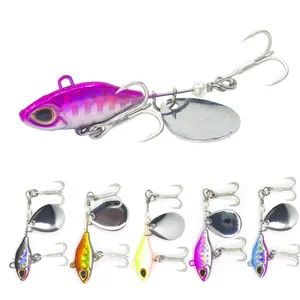 Commercio all'ingrosso Bright lustre Spinning paillettes esca albero rotante grande azione piombo richiamo freddo estuario inverno pesca sul ghiaccio Spinner Bait