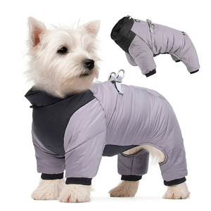 Manteau imperméable pour chien en coton denim réfléchissant imprimé, vêtements pour animaux de compagnie, design antidérapant, OEM ODM, vente en gros - Product Image 1