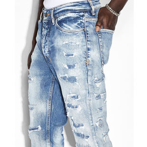 AeeDenim Custom OEM LOGO Tektonik Jeans skinny à forte décoloration et coupe Signature en denim extensible pour hommes - Product Image 4