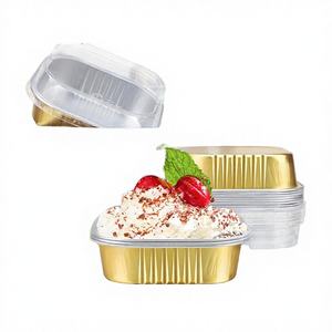 Moule à gâteau miniature jetable coloré en forme de carré, plateau de cuisson en aluminium, dessert, micro-ondable, recyclable, boîte en PET de qualité alimentaire avec couvercle en aluminium - Product Image 4