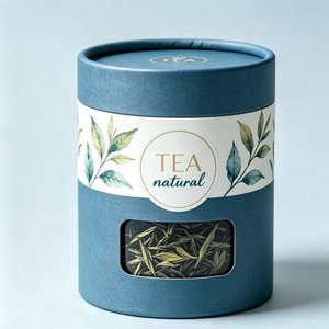 Caja de Embalaje Cilíndrica para Té, con Ventana, de Papel Kraft Rígido, para Almacenamiento de Bebidas, Reciclable, Impresión Offset - Product Image 5