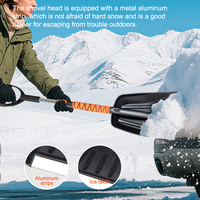 Kit d'hiver télescopique 5-en-1 personnalisé : grattoir à glace, brosse à neige et dégivreur pour le nettoyage professionnel des voitures et l'élimination de la glace