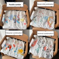 Grosir Set hadiah Layette bayi baru lahir, handuk mandi dan kain lap katun organik bertudung untuk mandi bayi