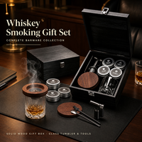 Kit de fumage pour cocktails SHUNSTONE avec torche, infuseur à whisky, coffret en bois, ensemble de fumage pour bourbon, Old Fashioned, cadeaux d'entreprise