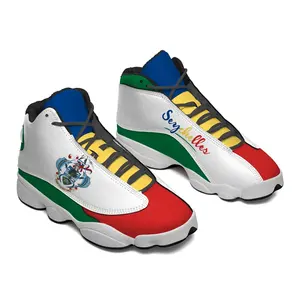 Summer New Breathable pu Sneakers Western Africa flag design Chaussures pour hommes Running Sports Shoes Hollow green red Shoes cadeau