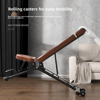 Banc de musculation pliable et réglable en métal, multifonctionnel, avec roulettes, robuste, multi-positions pour l'entraînement