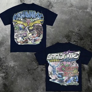 Camiseta Personalizada de Manga Corta con Estampado Graffiti Y2K para Hombre, Estilo Hip-Hop Urbano, Marca de Moda, Holgada y Oversize para Parejas - Product Image 2