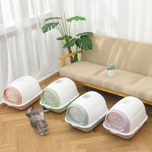 Bestseller Kunststoff Großraum Katzen toilette 113L Katzen toilette Sandkasten mit leicht zu reinigender Funktion mit Katzenstreu schaufel - Product Image 5