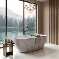Baignoire autoportante moderne en acrylique, écologique, profonde, pour salle de bain intérieure ou extérieure, maison ou hôtel