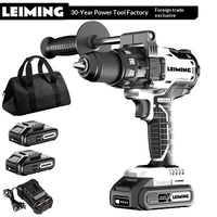 Perceuse électrique rechargeable Leiming, type pistolet, haute puissance, moteur sans balais, lithium, mandrin à trois griffes