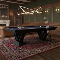 Tables de billard américaines modernes de luxe 6/7/8/9 pieds avec plateau en ardoise, pieds en bois massif en V personnalisés, durables, de qualité tournoi pour villa