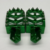 Repose-pieds de moto modifiés surdimensionnés antidérapants en alliage d'aluminium, pédales tout-terrain vertes pour KLR 650 2011-2022