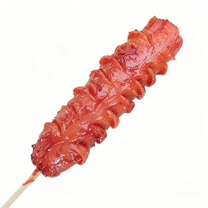 Modelo de Salchicha Asada Artificial de PVC Ecológico Hecho a Mano de 15 cm con Diseño Auténtico de Hot Dog en Espiral y Corte Vívido - Product Image 1