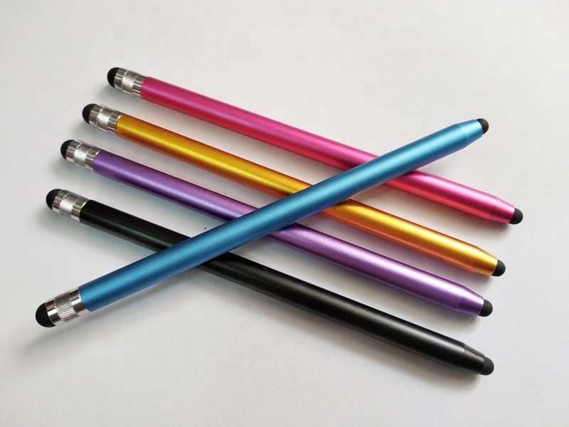Lot De 2 Stylos Tactiles à Pointe Souple - Pour Smartphone Et Tablette - Longueur 12 Cm, Diamètre 8 Mm