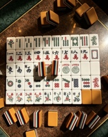 Tuiles de Mahjong Américaines en Acrylique Jaune à 7 Couches de Haute Qualité, Style Classique Hong Kong, Durables, pour le Divertissement Familial
