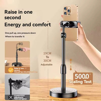 360 °   Support de téléphone portable de bureau rotatif, pliable et télescopique pour diffusion en direct, tablettes et appareils mobiles