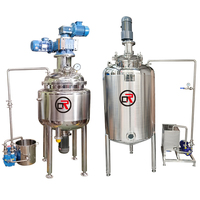 Réservoir de mélange industriel en acier inoxydable à double enveloppe de 1000 litres à prix d'usine pour le moteur de refroidissement de chauffage de vapeur de détergent de savon