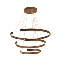 Lustre suspendu moderne de luxe à LED en forme de cercle, nouveau design, pour salle à manger, lustre rond en forme d'anneau